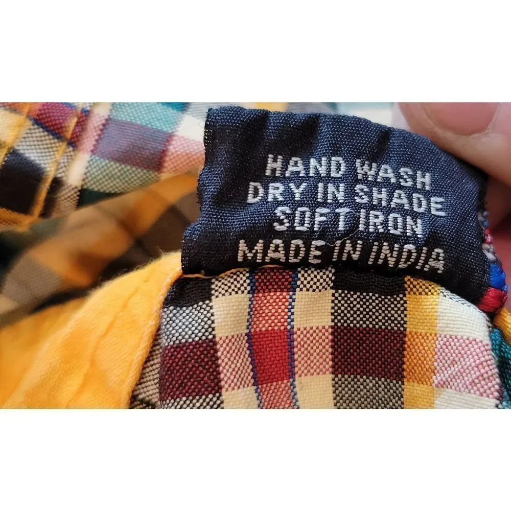 Vintage boys shirt retro plaid western small 12m